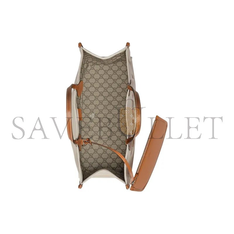 GUCCI PRINT TOTE BAG NEW BEIGE CANVAS 772176 (41*29*18cm)